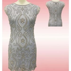 COPY - JKara 5497SB Cocktail Beaded Dress 8 Blue …